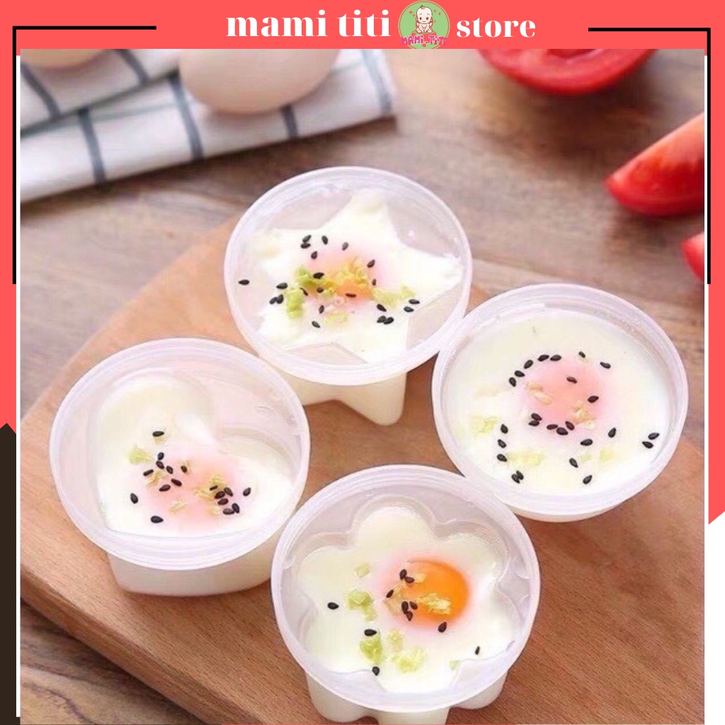 Khuôn hấp trứng, làm bánh cho bé SET 4 khuôn Tặng kèm chổi silicon cao cấp