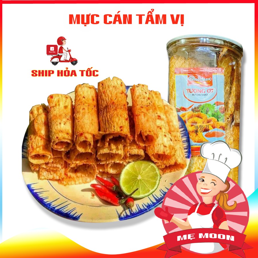 Khô Mực Cán Tẩm Vị Cay Cay- Mực khô cán mỏng tẩm vị - Đồ ăn vặt - Bếp mẹ Moon
