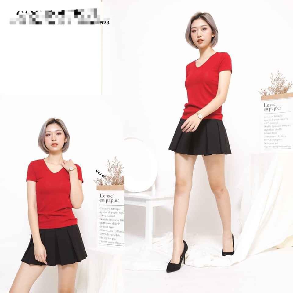 Áo thun nữ cổ tim Gap (100% cotton)