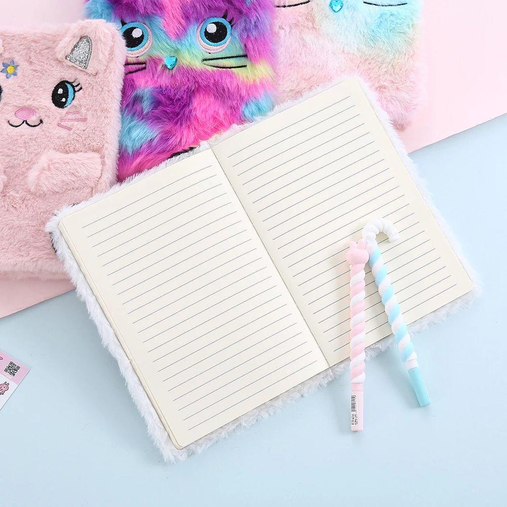 Sổ Tay Vải Lông Hình Gấu Trúc / Mèo Dễ Thương