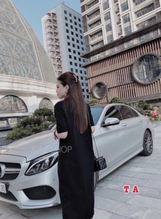 Váy len suông cổ tròn tay lỡ