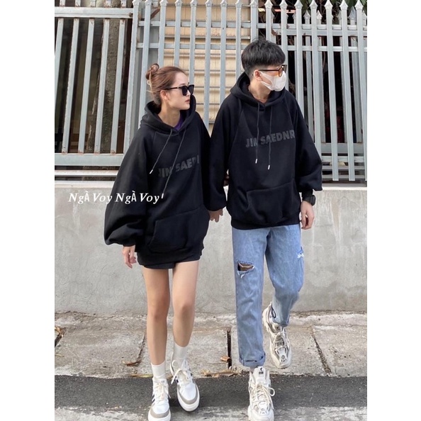 [Ảnh Thật] Áo hoodie Jinsaednr Áo hoodie bằng cotton tay dài có mũ trùm họa tiết phong cách thể thao cho nam và nữ