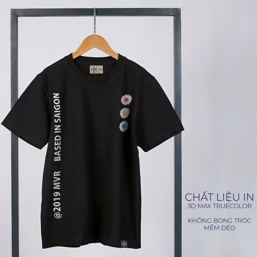 Áo Thun Phông Unisex In Hình Hoa Cúc Base On Saigon 2019 MVR Full Tag Oversize MVR KK3743