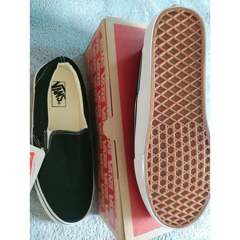 Giày Slip On ĐEN, giày thể thao nam nữ đầy đủ tem/tag/mác.[FULL BOX + FREESHIP]