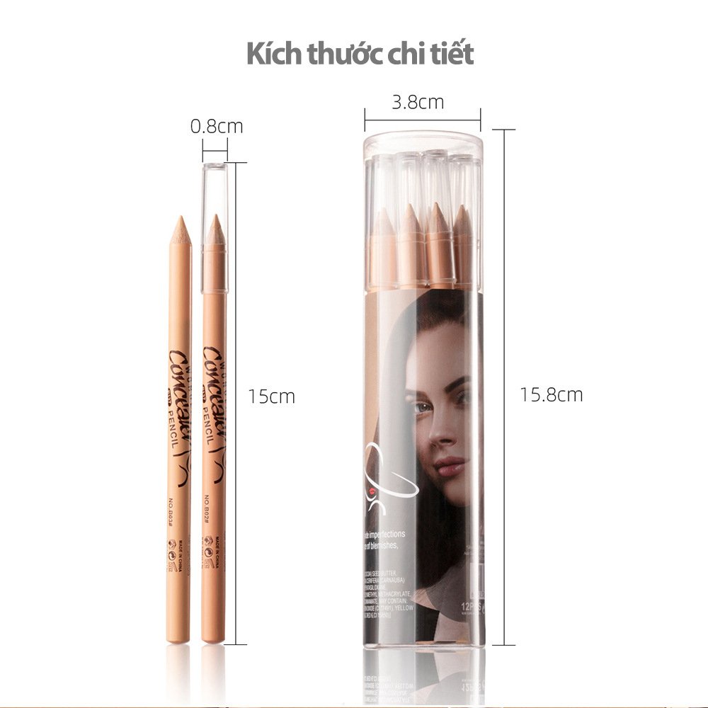 Bút Che Khuyết Điểm MeNow Chính Hãng Fix Makeup Không Trôi Không Thấm Nước (hộp 12 cây)