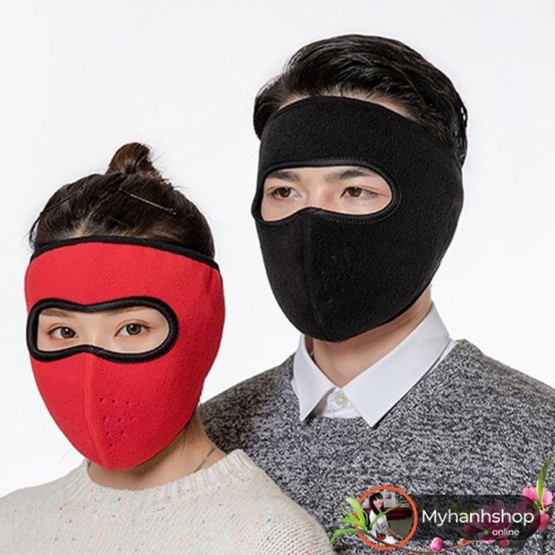 Khẩu trang ninja lót nỉ che kín mặt che tai chống nắng gió lạnh,có lỗ thông hơi ở miệng | BigBuy360 - bigbuy360.vn