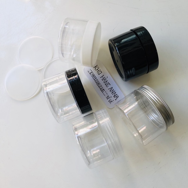 10 HỦ NHỰA NẮP NHÔM 100GR - BỘ 10 HỦ NHỰA TRÒN NẮP NHÔM THIẾC 100GR CÓ NẮP LÓT - 10 HỦ PET 100GR đựng Mỹ phẩm