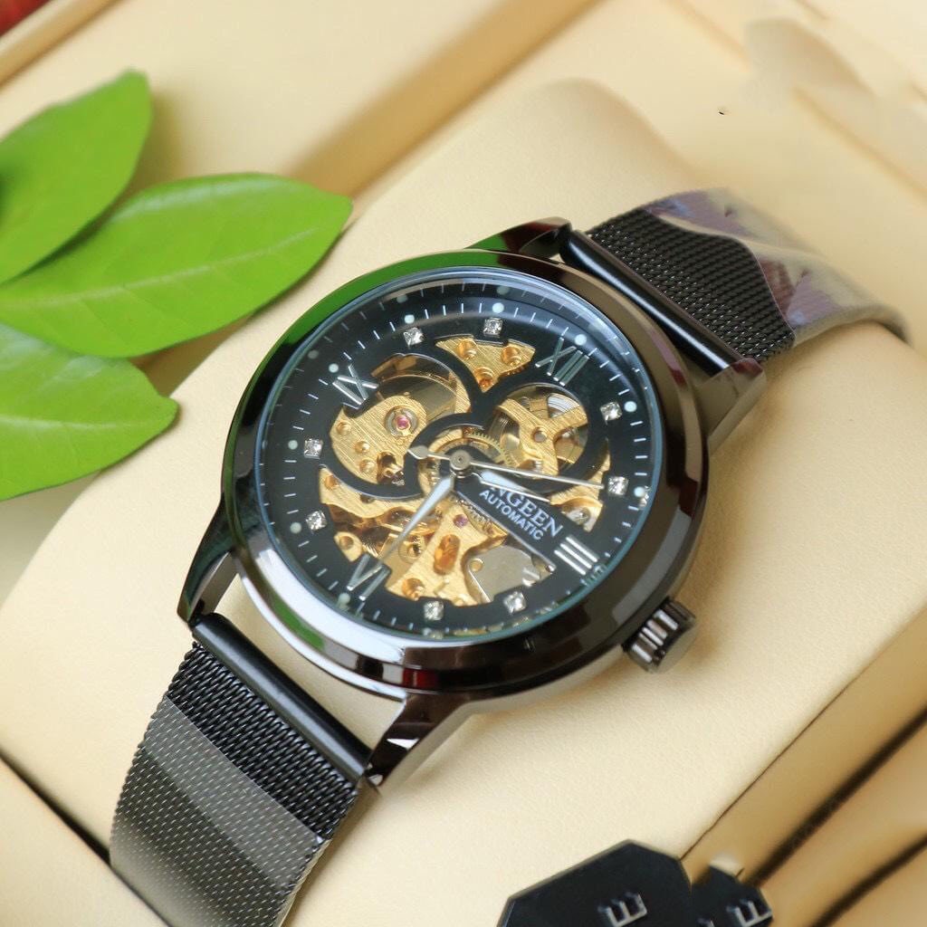 (CHUẨN MEN) Đồng Hồ Nam AUTOMATIC FNGEEN Phiên Bản Doanh Nhân Dây Hợp Kim Thép Không Gỉ Cao Cấp( Mã: FC01)