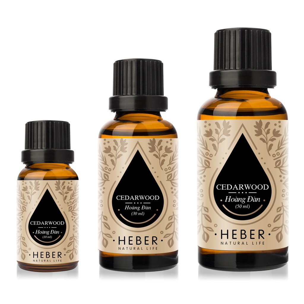 Tinh Dầu Hoàng Đàn Cedarwood Heber Natural Life, Cao Cấp Nhập Khẩu, Thiên Nhiên Nguyên Chất Xông Phòng 10ml/30ml/50ml