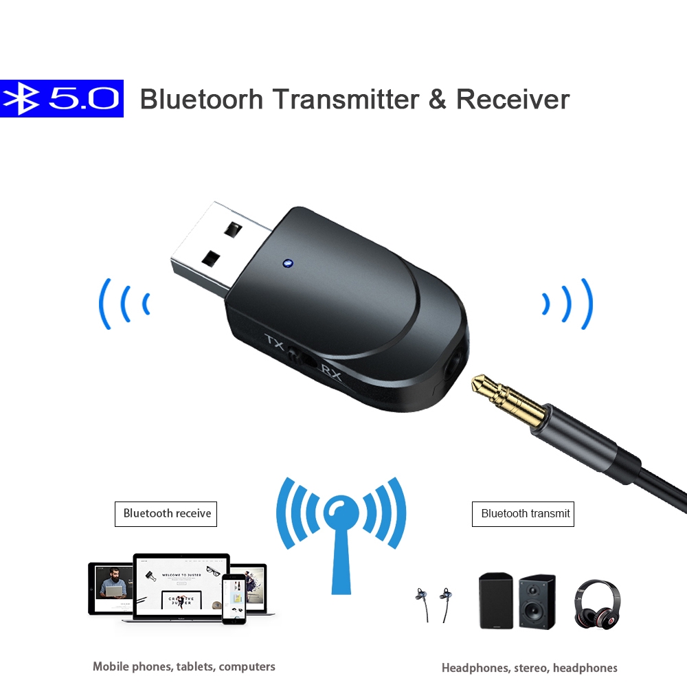 Bộ Thu Phát Âm Thanh Goojodoq Bluetooth V5.0 2 Trong 1 Cho USB Kèm Cuộc Gọi