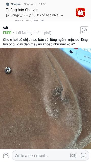 Thanh lý vải lông ngắn, dày, mịn và hơi óng 100k/kg