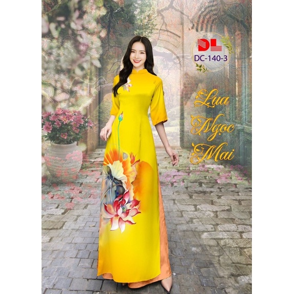 Vải áo dài hoa sen