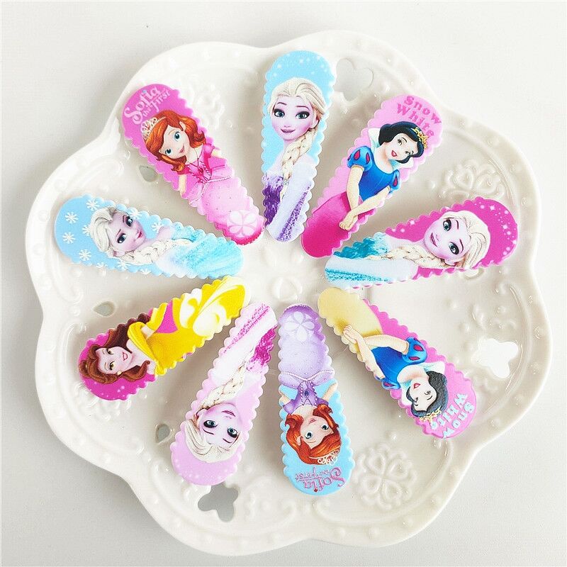 Kẹp Tóc Mái Bằng Vải Họa Tiết Công Chúa Frozen Dễ Thương Cho Bé Gái