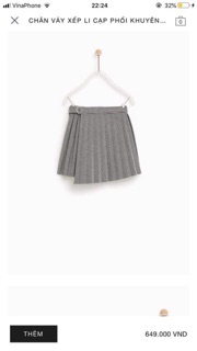 Chân váy zara 11-12 auth
