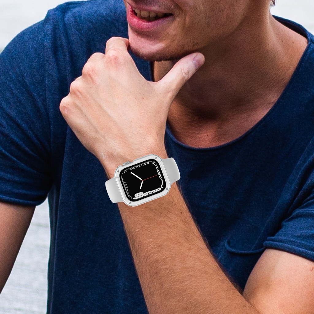 Ốp Bảo Vệ Mặt Đồng Hồ Thông Minh Bằng Cao Su Cứng Dành Cho Apple Watch 7 / 6 / 5 / 3 / 2 / SE 38mm 42mm Series 6 5 4 SE 40mm / 44mm 45m / 41mm