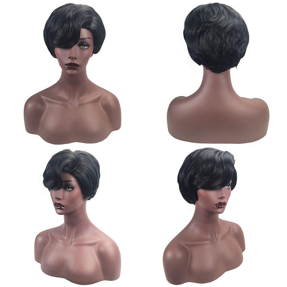 NICKOLAS Bộ Tóc Giả Bob Ngắn Thẳng Mềm Chịu Nhiệt Thời Trang Cho Nữ