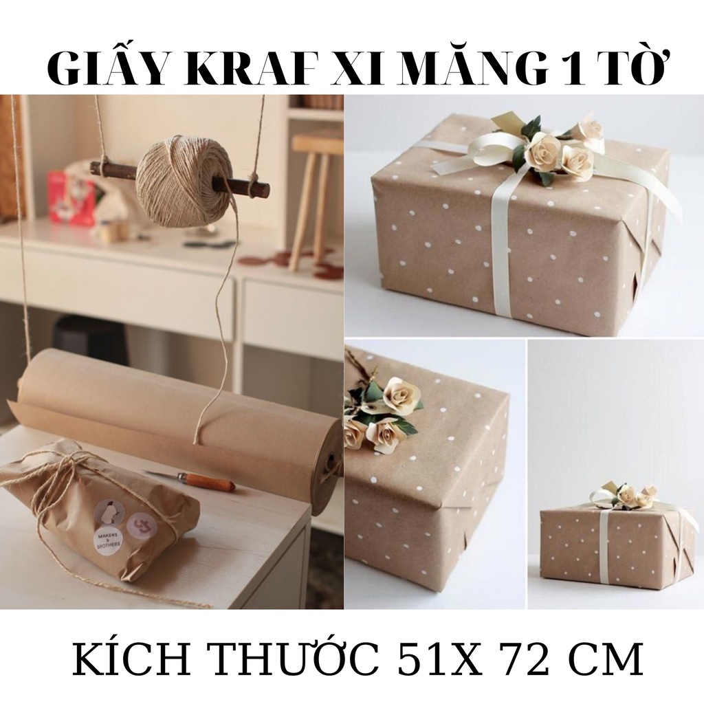 GIẤY KRAF XI MĂNG GÓI HÀNG 1 TỜ 51X72 CM 1 TỜ