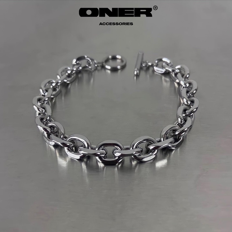 Vòng tay ONER Thép Titan ( không gỉ ) "Oval Chain Bracelet" ( Bảo Hành Thép 1 Tháng )