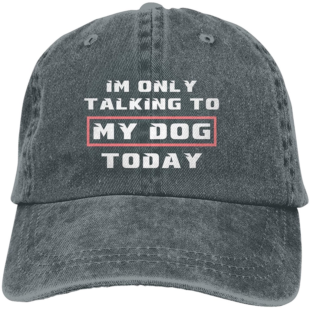 Mũ denim in chữ I’m Only Talking To My Dog Tourist có thể điều chỉnh làm quà tặng cho bạn bè – – top1shop