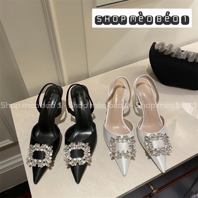 Sandal mũi nhọn khoá đá gót nhọn fullbox hàng quảng châu cao cấp