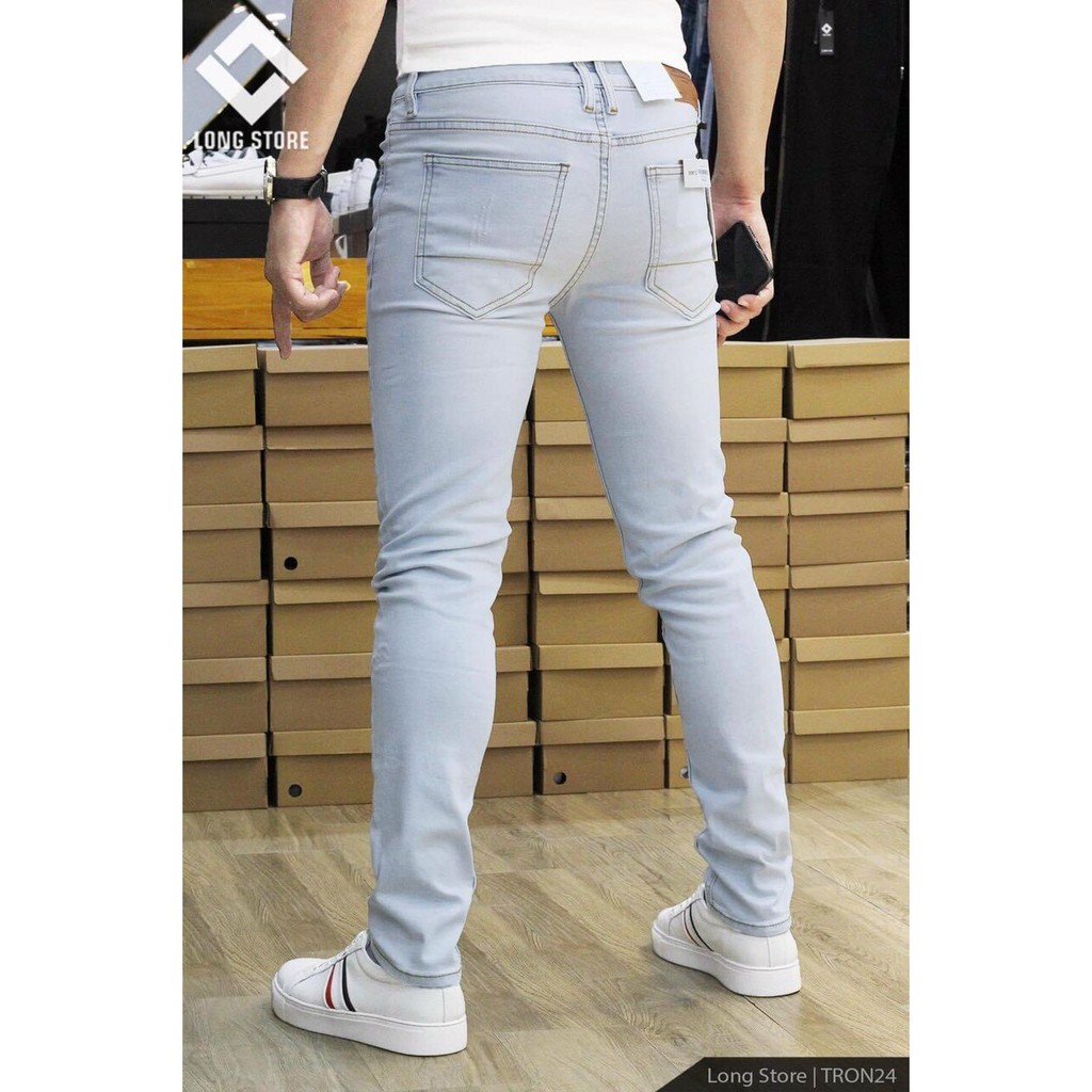 Quần jean nam đẹp màu bạc form slimfit - TCS9