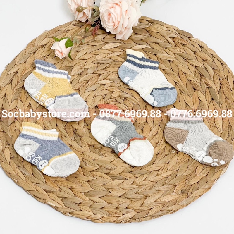 Set 5 đôi tất lưới có đế chống trơn cho bé 0-6M
