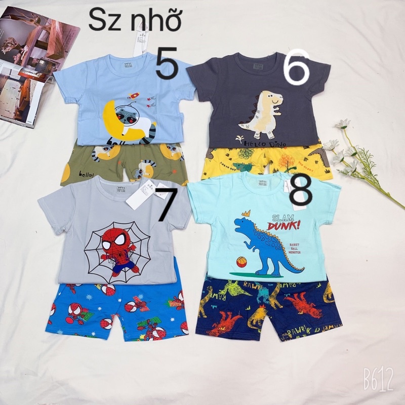 (16-23KG)Bộ cộc tay xuất Hàn cotton lạnh  Quảng Châu cho bé sz nhỡ (70-75-80)- Bảng màu 2022