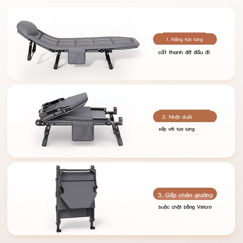 Giường Gấp,Giường gấp êm ái hàng， Giường Xếp Văn Phòng Siêu Gọn-Bảo hành 12 tháng