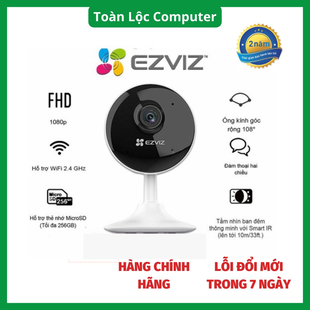 Camera không dây wifi ezviz c1c b kết nối điện thoại đàm thoại 2 chiều hàng chính hãng