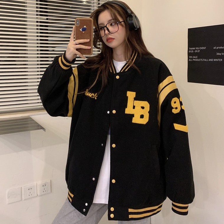 Áo khoác bomber nữ form rộng unisex  áo bomber nam form rộng mặc nhà đi chơi đi học thời trang ulzzang hàn quốc - Hàng n