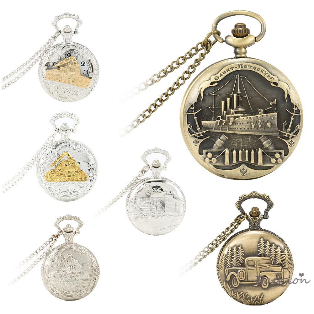 Đồng Hồ Bỏ Túi Hình Tàu Lửa Phong Cách Vintage