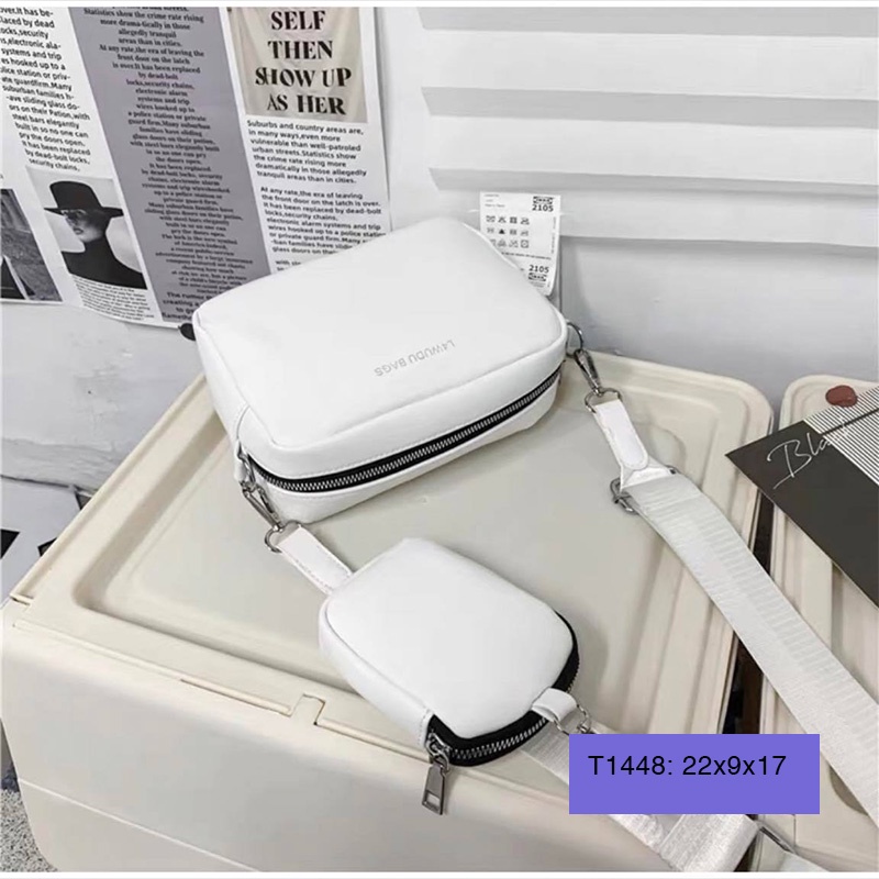 Túi xách tay đeo chéo unisex nam nữ da dáng hộp đi làm đi chơi phong cách hàn quốc T1448