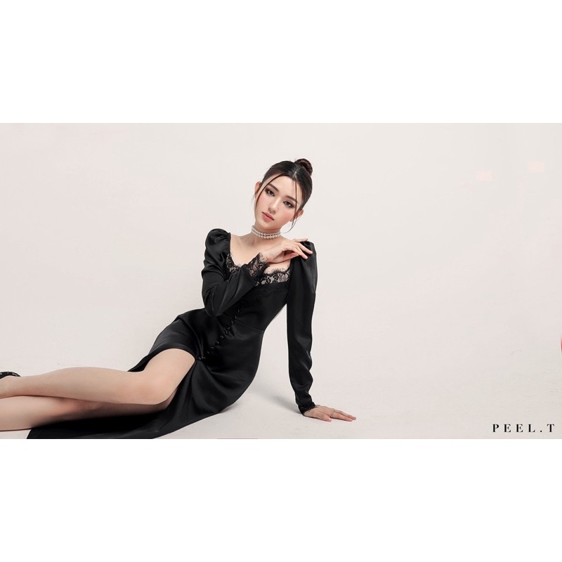 PEEL.T - Julia Dress - Đầm dài maxi phối ren xẻ tà
