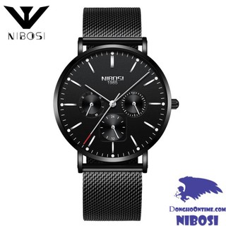 Đồng hồ nam nibosi cao cấp 6 kim fullbox dây lưới thép chính hãng