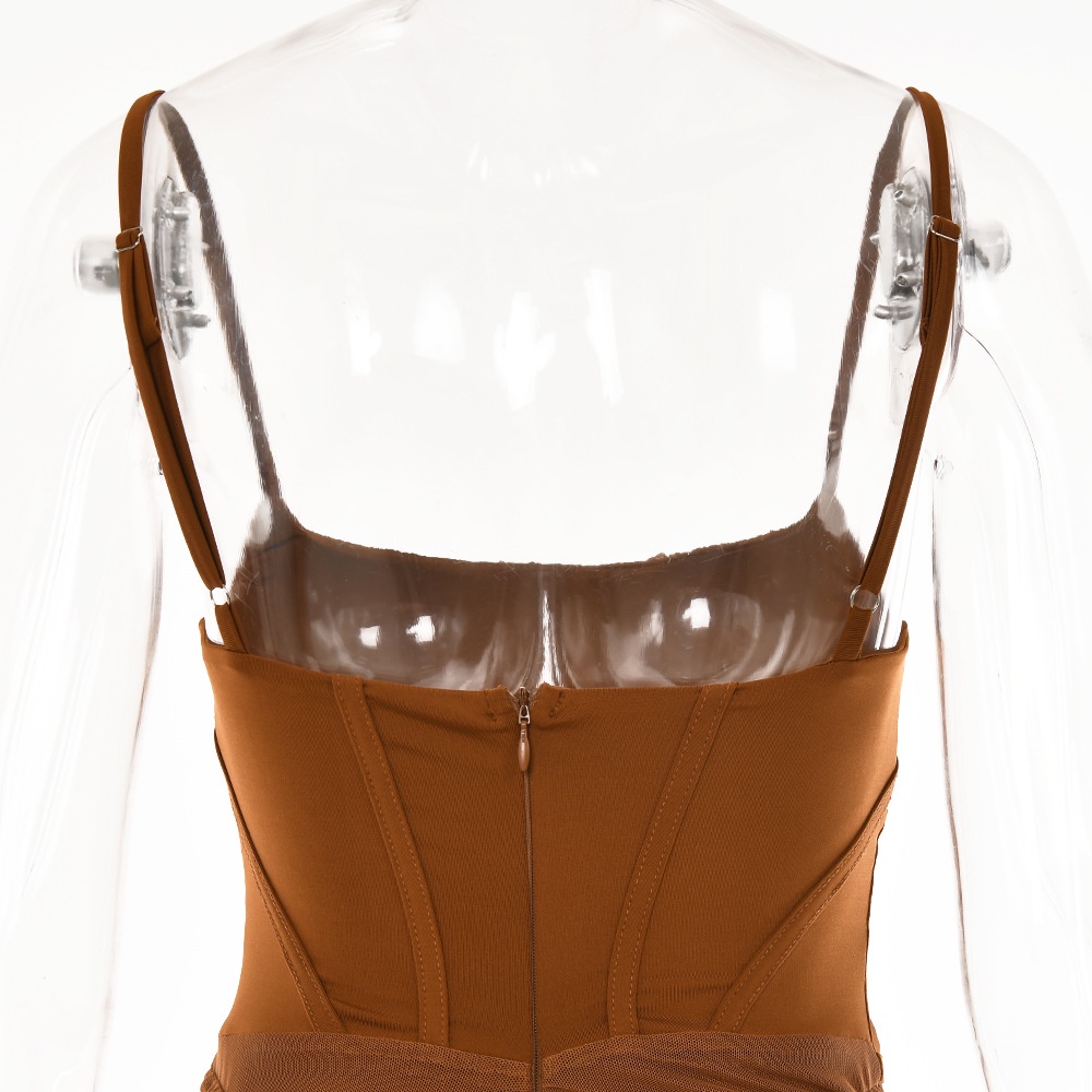 DUNEA Đầm Dự Tiệc Hai Dây Dáng Dài Xếp Ly Xinh Xắn Dành Cho Nữ