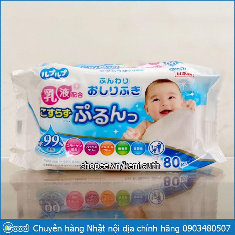 Khăn giấy ướt Life do Plus Nhật Bản tinh khiết (gói 80 chiếc)