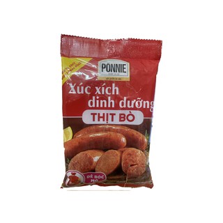 Bịch 5 cây Xúc xích tiệt trùng vị bò Ponnie 175gr