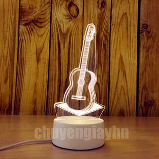 Đèn ngủ 3d ĐÀN GUITAR, đèn trang trí, quà tặng sinh nhật, quà tặng tình yêu