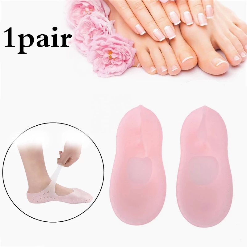 (Hàng Mới Về) 1 Cặp Vớ Silicone Gel Chăm Sóc Bàn Chân Giảm Đau Dưỡng Ẩm Tẩy Tế Bào Chết Thoáng Khí