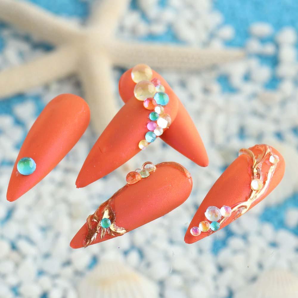 OCEANMAP Hạt Đá Lấp Lánh Trang Trí Móng Tay Nghệ Thuật