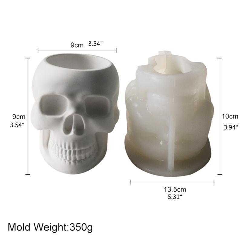 Khuôn Silicone Làm Chậu Hoa Hình Đầu Lâu Độc Đáo