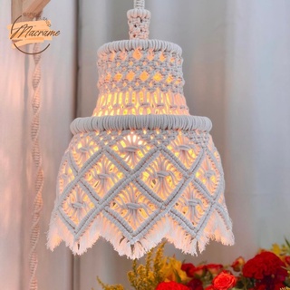 Đèn trần vintage trang trí macrame đường kính 25cm Bongxu_shop
