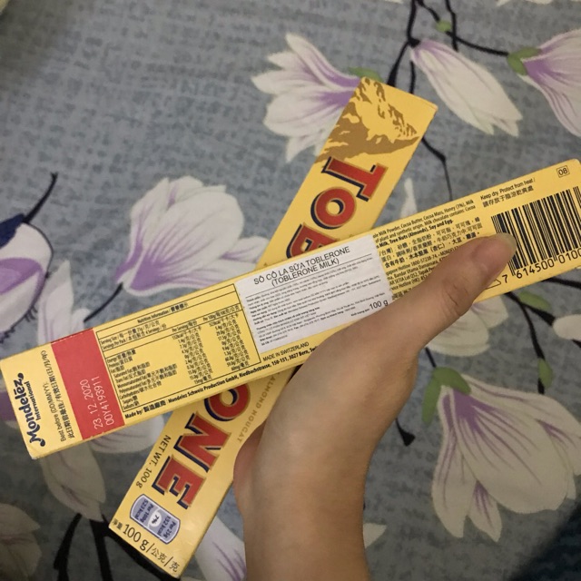 Socola đen/sữa Toblerone mật ong – hạnh nhân thanh 100g