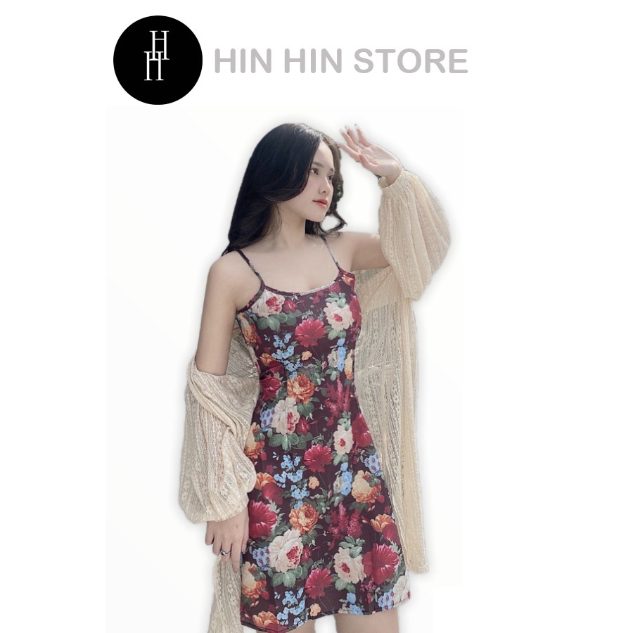 Đầm hoa hai dây tôn dáng HDT37 Hỉn Hỉn Store