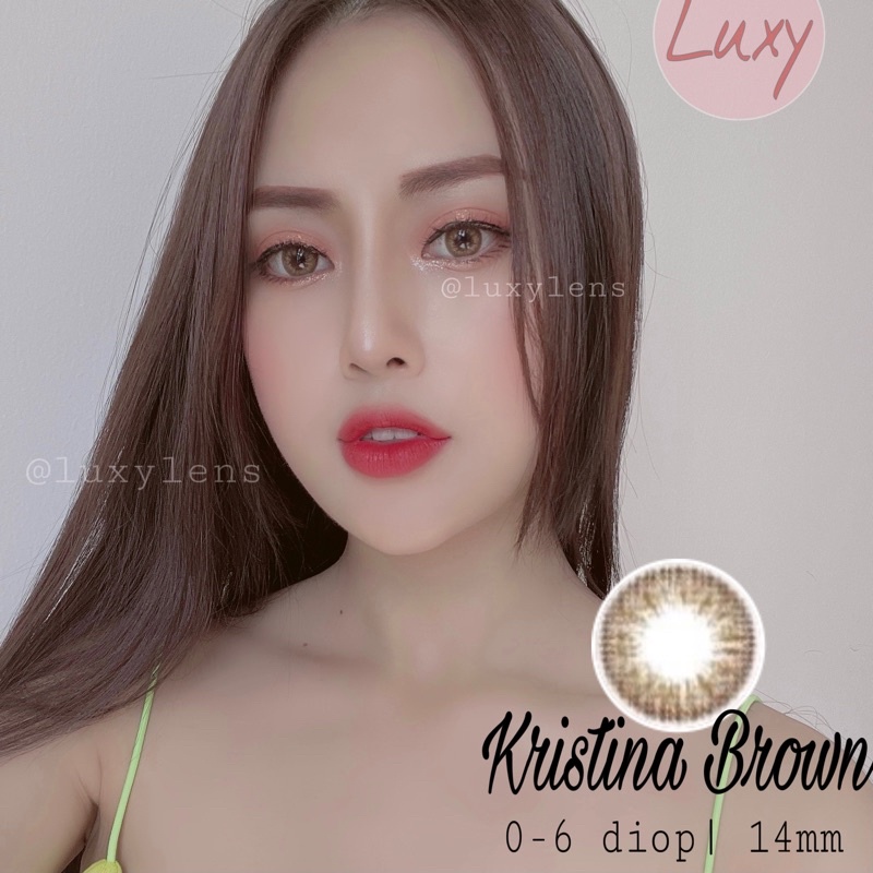[Ảnh Thật] Lens Kristina Brown 0 - 6 Độ Lens Hàn Nhập Khẩu Chính Hãng - LUXY LENS