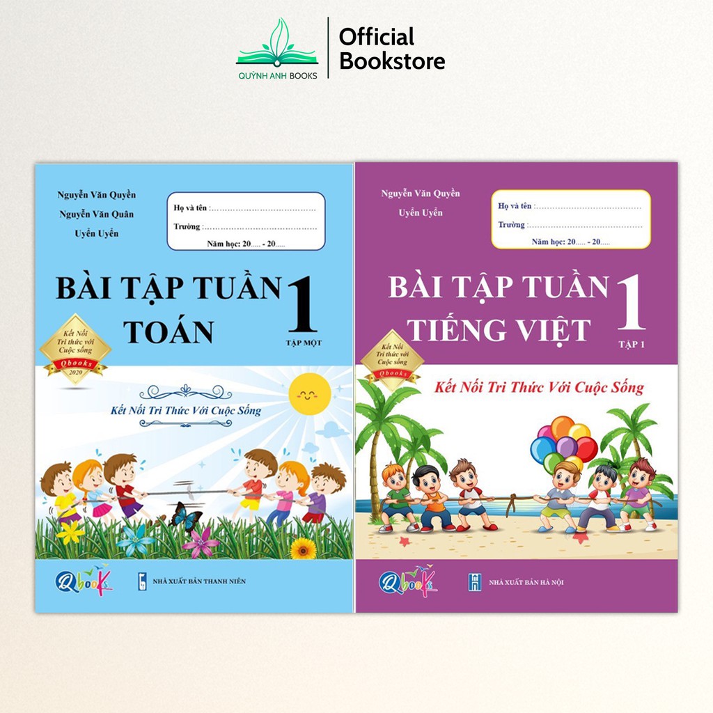 Sách - Combo 4 quyển bài tập tuần và đề kiểm tra toán và tiếng việt lớp 1 học kỳ 1 (Kết nối tri thức với cuộc sống) - NP