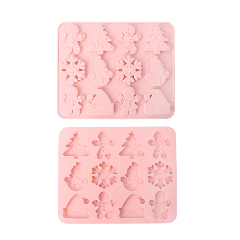 Khuôn Silicone 12 Ngăn Hình Người Tuyết / Người Tuyết Làm Xà Phòng / Socola Trang Trí Bánh