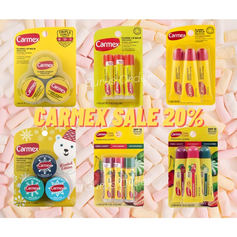 (Trả order) Combo set son dưỡng Carmex tuýp classic