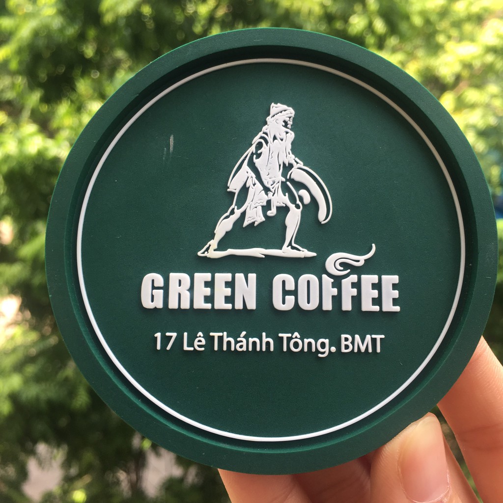 Miếng Lót Ly Bằng Nhựa Dẻo Cho Quán Cafe Green