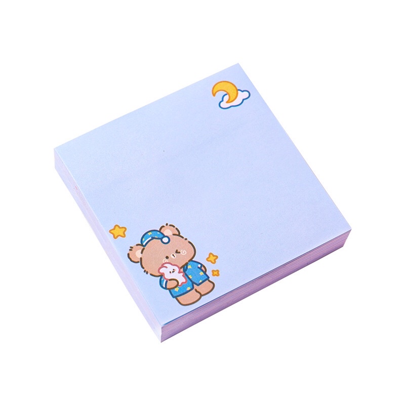 set giấy note ghi chú hình gấu cute 80 trang có keo dính